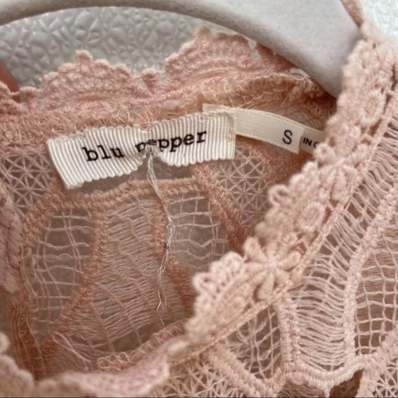 *50% OFF! Blu Pepper bohemian lace dress pink sleeveless - Picture 4 of 7